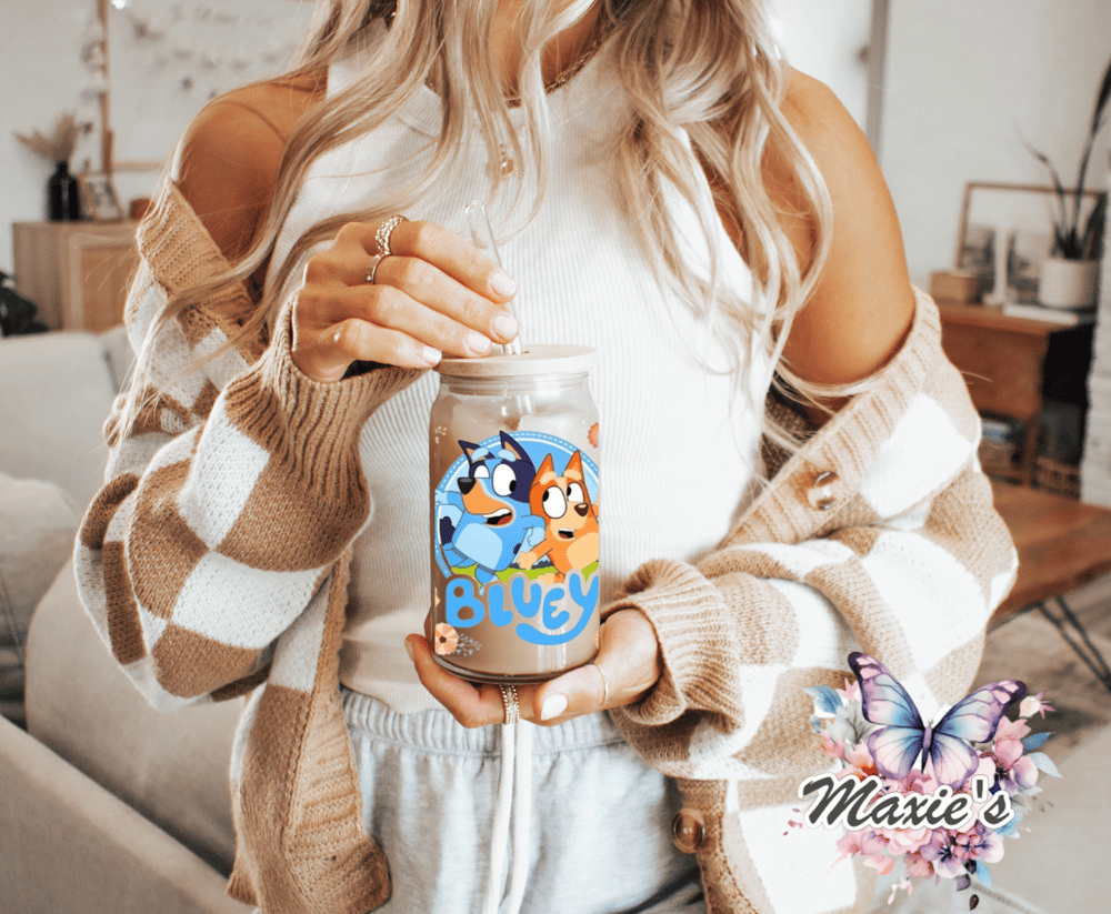 Blue Puppy Starbbie Graphic Design 16oz. Sublimation Cup Wrap Print