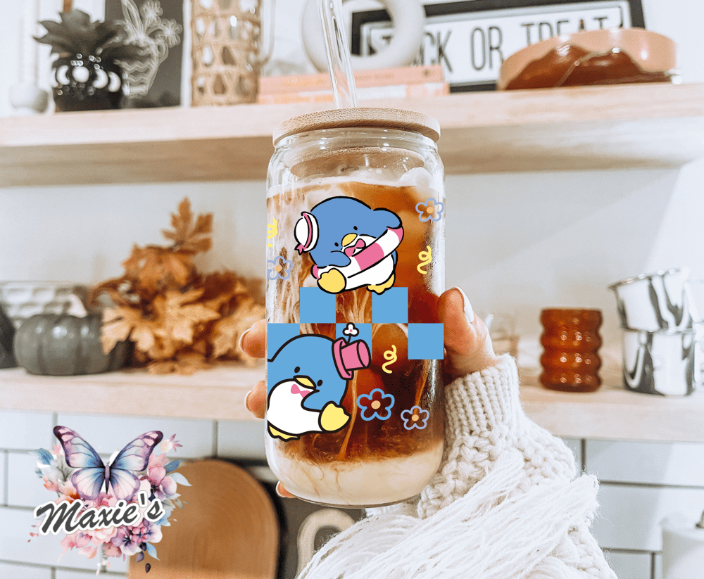 ✨️ Double -Sided ✨️ Tuxedo Penguin Graphic Design 16oz. UVDTF Cup Wrap