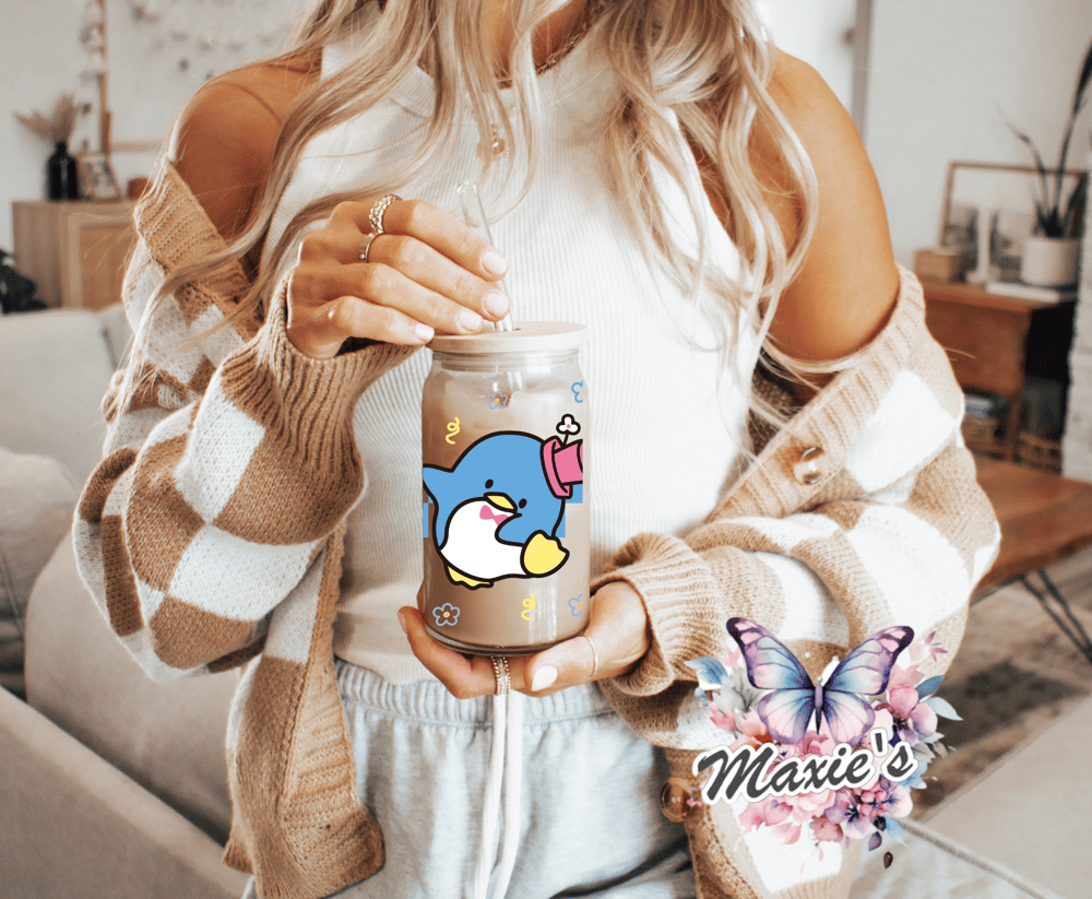 ✨️ Double -Sided ✨️ Tuxedo Penguin Graphic Design 16oz. UVDTF Cup Wrap
