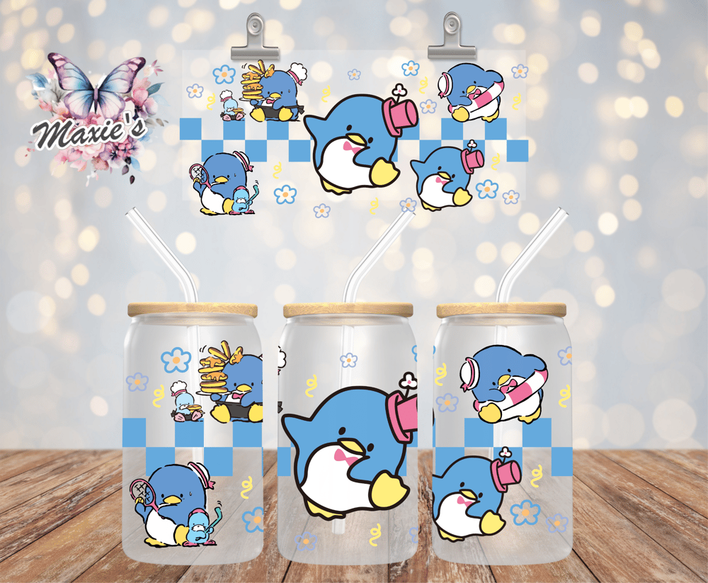 ✨️ Double -Sided ✨️ Tuxedo Penguin Graphic Design 16oz. UVDTF Cup Wrap
