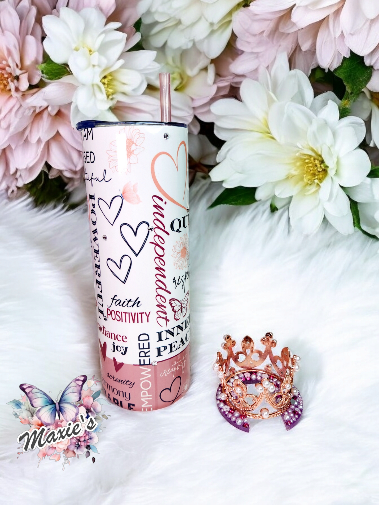 Boss Lady Affirmation Graphic Design 20oz. Skinny Tumbler With Topper
