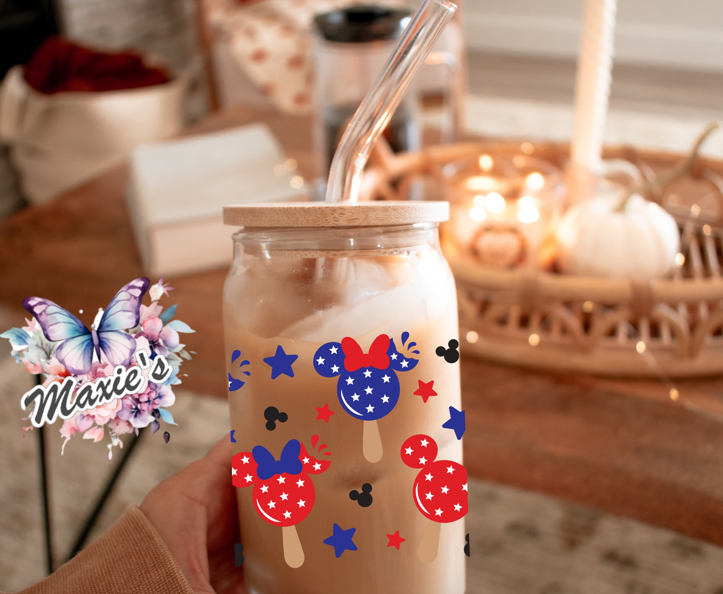 Red, White & Blue Theme Mickey/Minnie Mouse Theme 16oz. UVDTF Cup Wrap