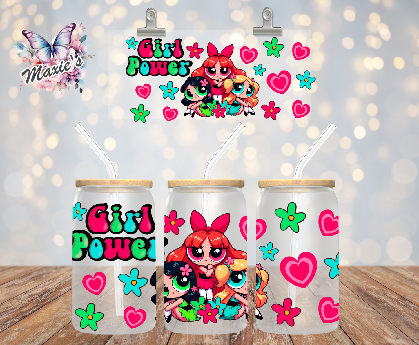 Girl Power Graphic Design 16oz. UVDTF Cup Wrap