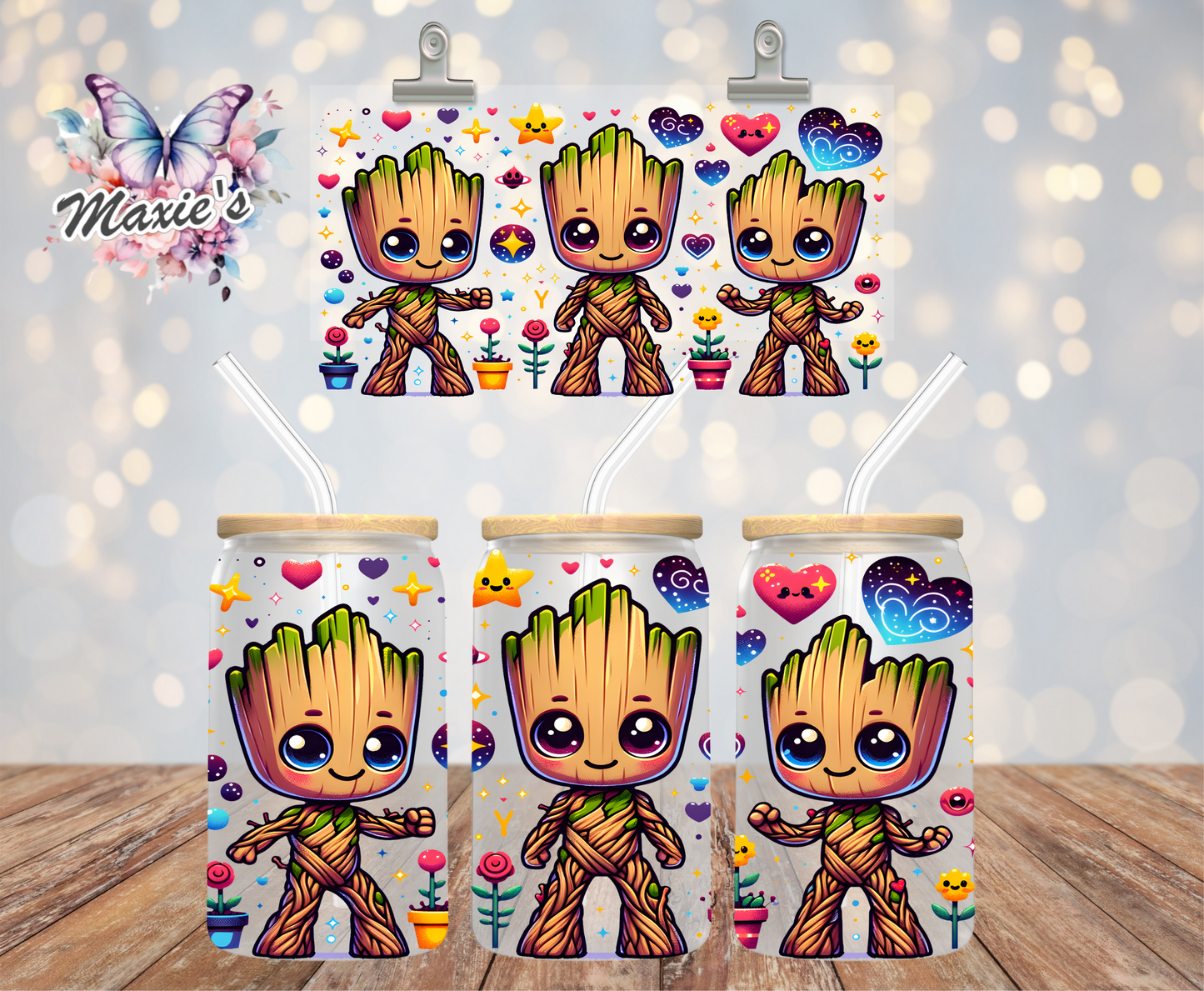 Baby Groot Graphic Design 16oz. UVDTF Cup Wrap