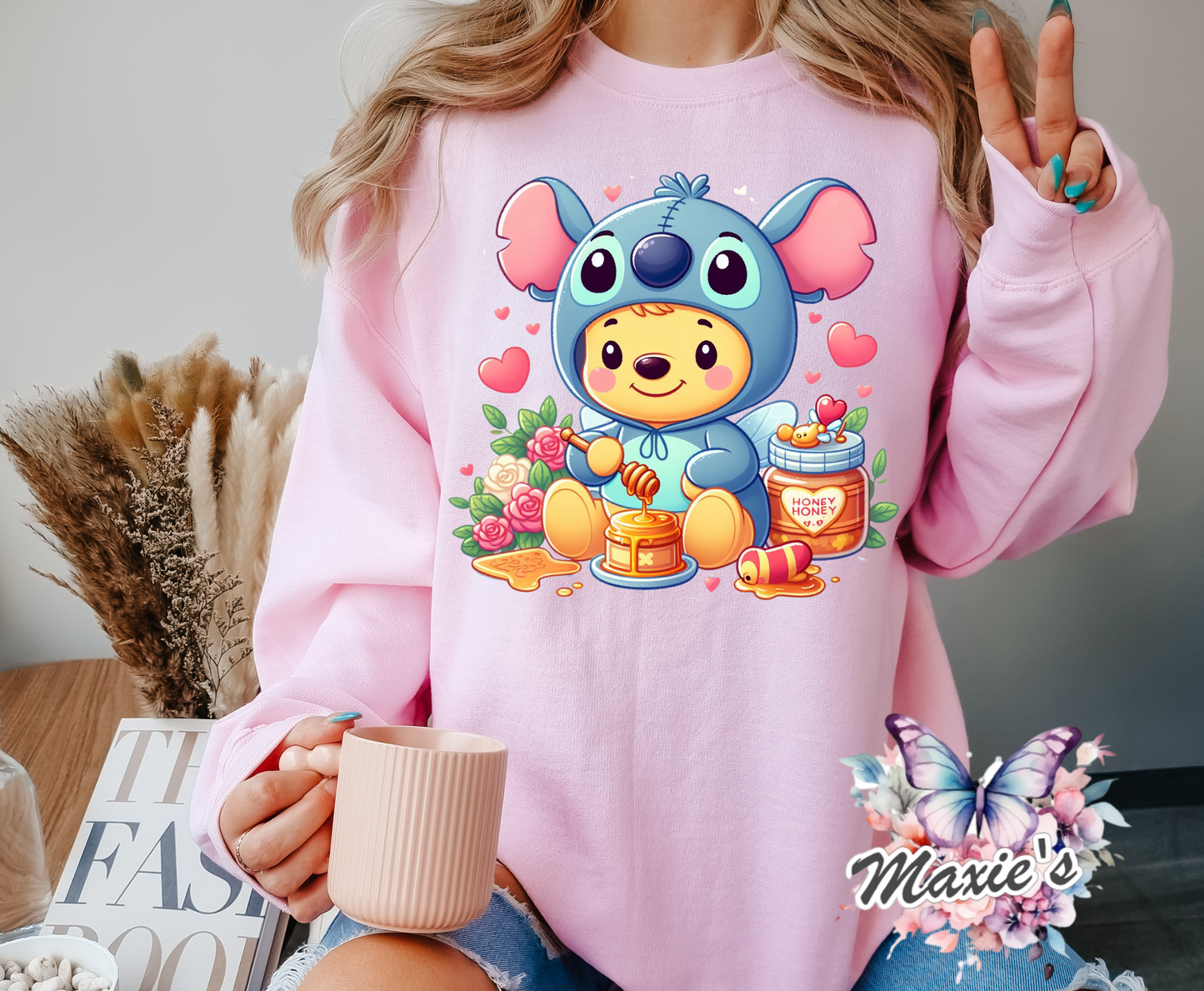 Stitch Honey π― Pooh Bear π» Graphic Design DTF Transfer Print