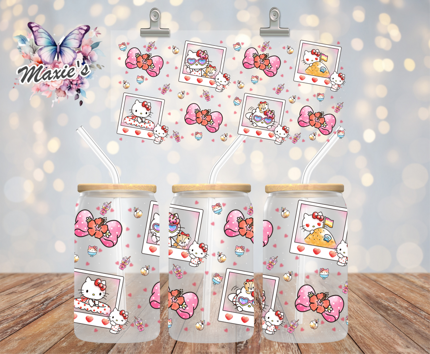 ✨️ Double-sided ✨️ Picture Perfect Hello-Kitty Graphic Design 16oz. UVDTF Cup Wrap