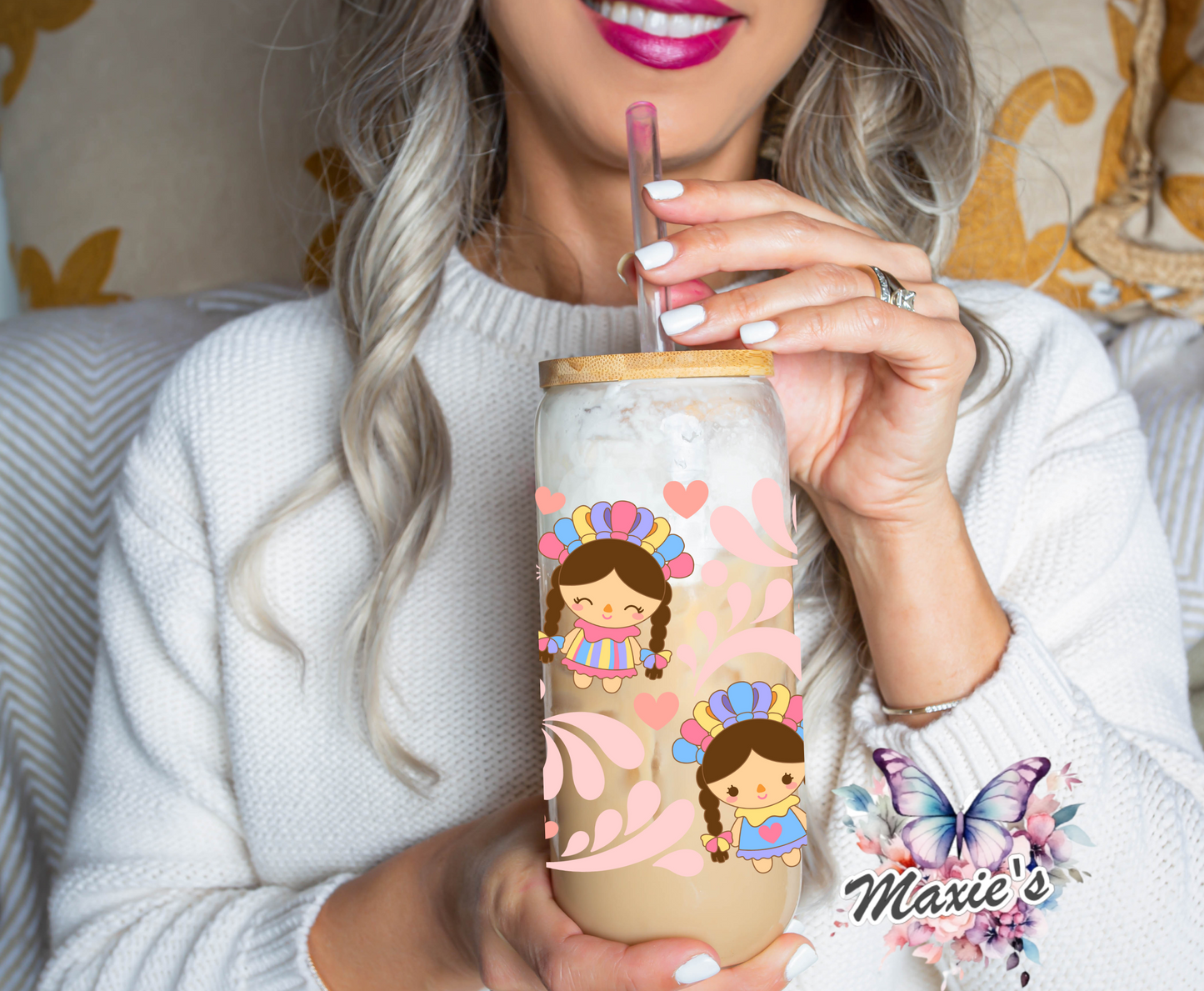 ✨️ Double - Sided ✨️ Sweet Mexican Girl Theme UVDTF 16oz. Cup Wrap