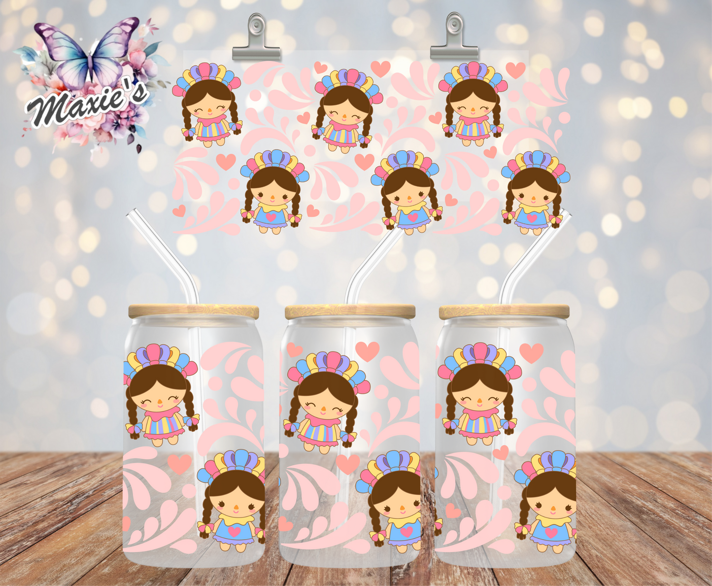 ✨️ Double - Sided ✨️ Sweet Mexican Girl Theme UVDTF 16oz. Cup Wrap