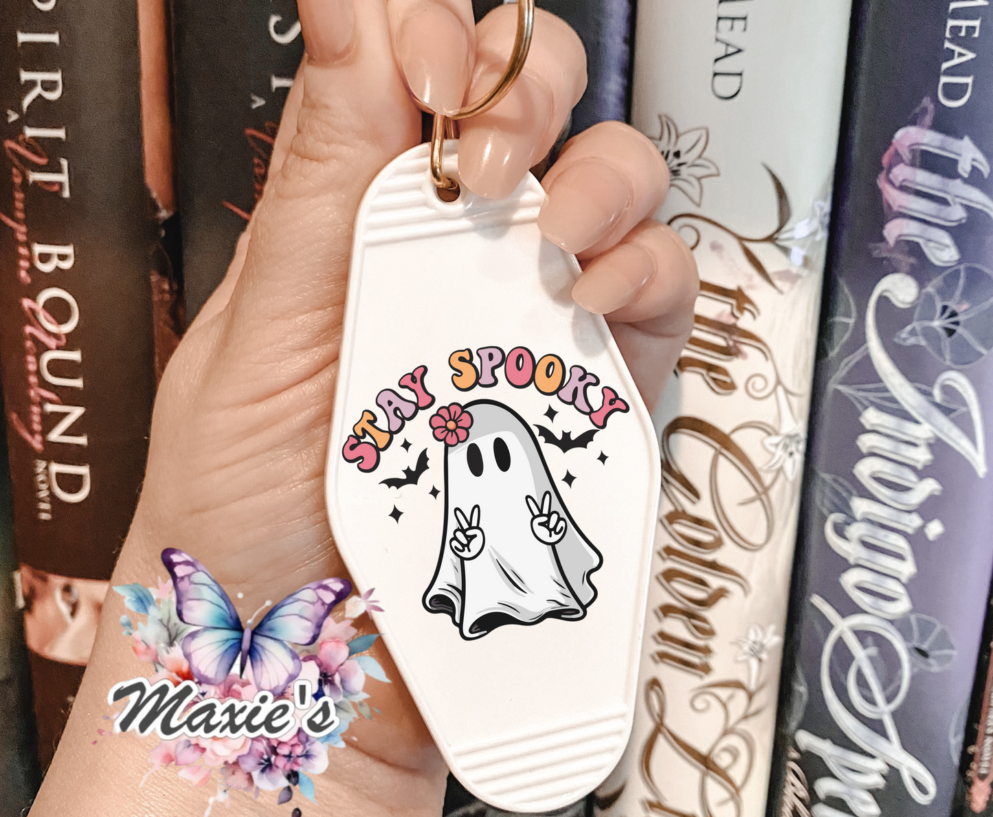 Stay Spooky 👻 Cute Ghost UVDTF Motel Keychain Decal