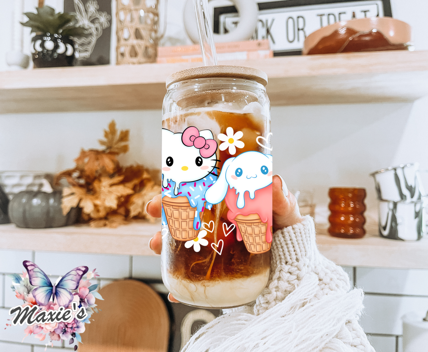 Ice Cream Kitty & Kawaii Friends Graphic Design 16oz. UVDTF Cup Wrap