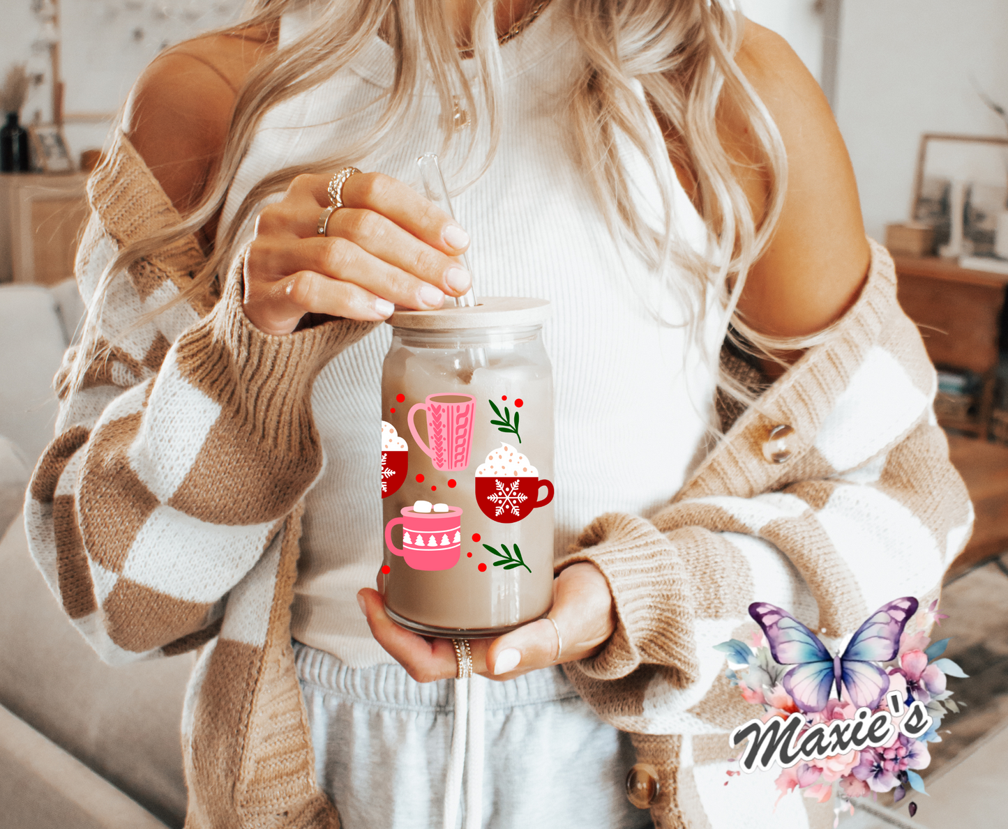 Hot Cocoa & Marshmallows Season Graphic Design 16oz. UVDTF Cup Wrap