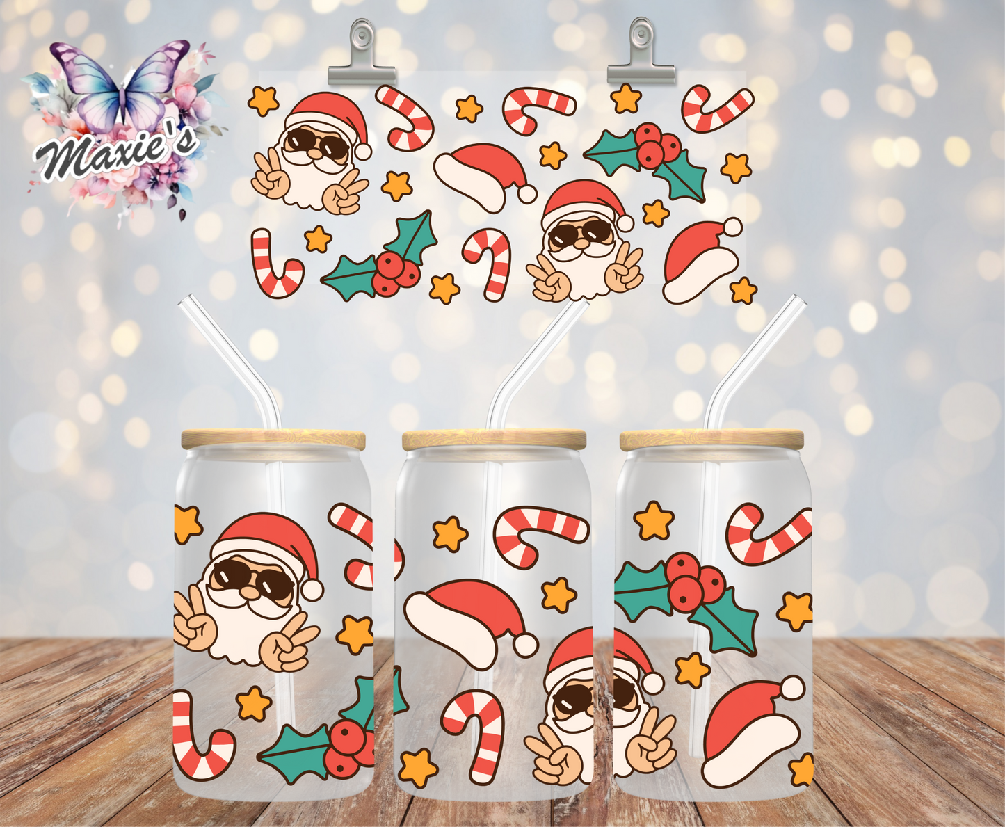 Silly Santa Graphic Design 16oz. UVDTF Cup Wrap