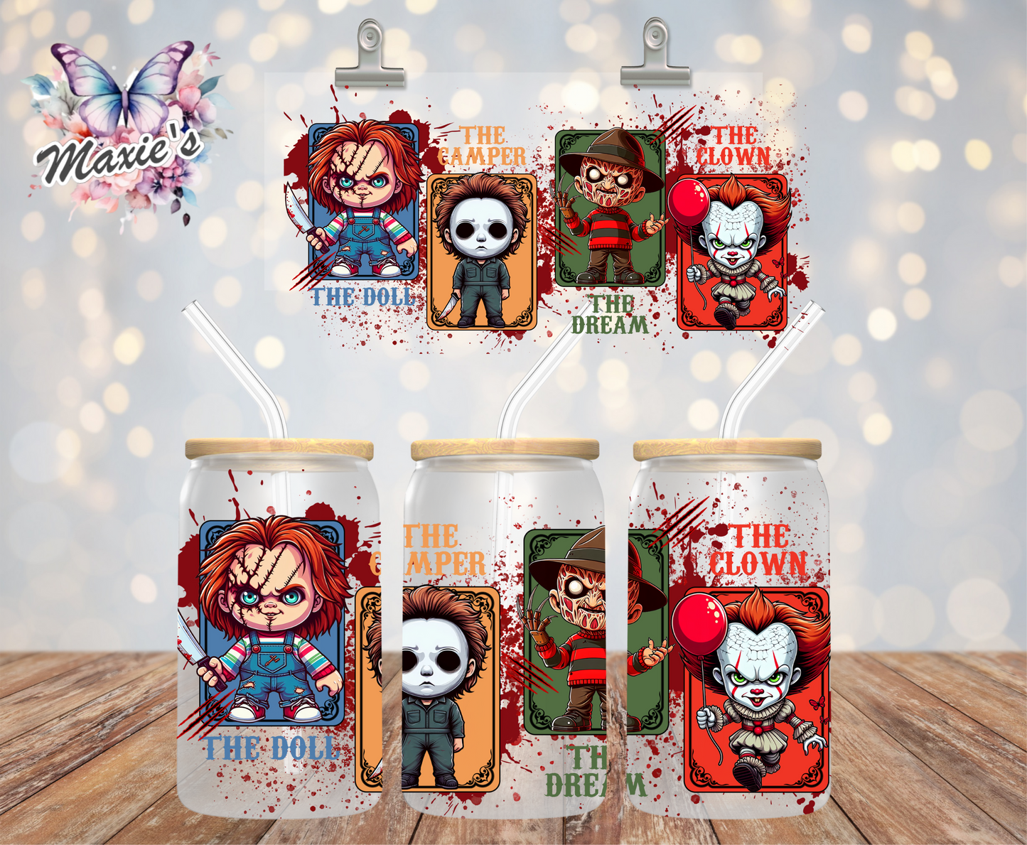 The Famous Horror 4 Graphic Design 16oz. UVDTF Cup Wrap