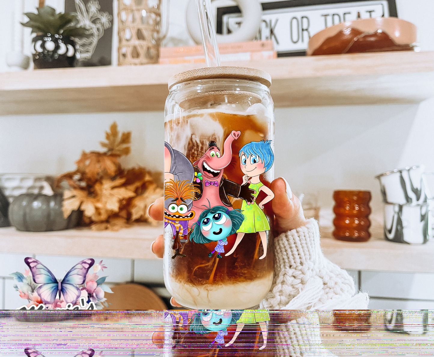 Inside Out Animation Characters Graphic Design 16oz. UVDTF Cup Wrap