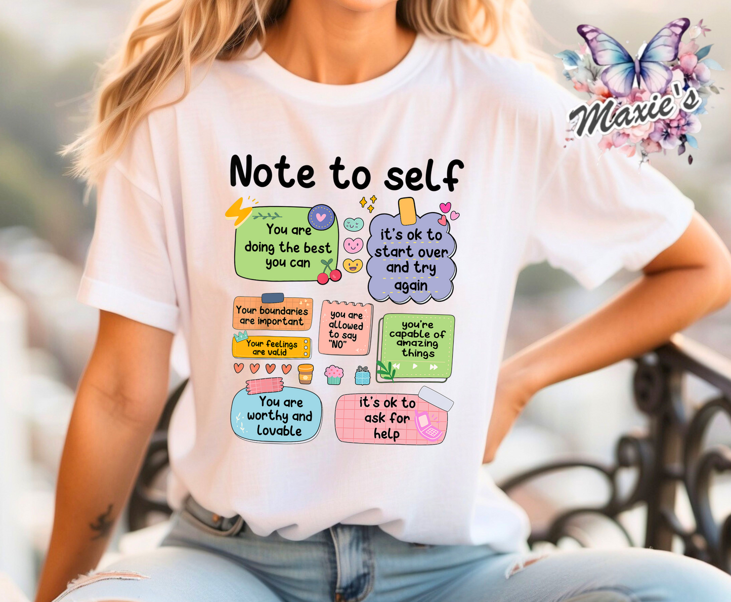 Note To Self Affirmation DTF Transfer Print