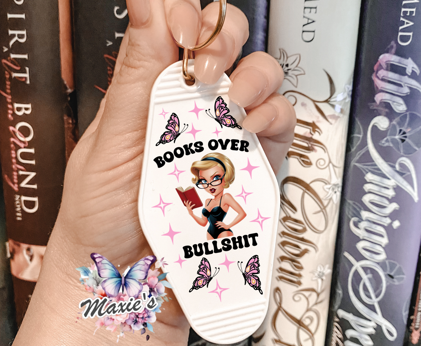 Books π Over Bullshit UVDTF Motel Keychain Decal