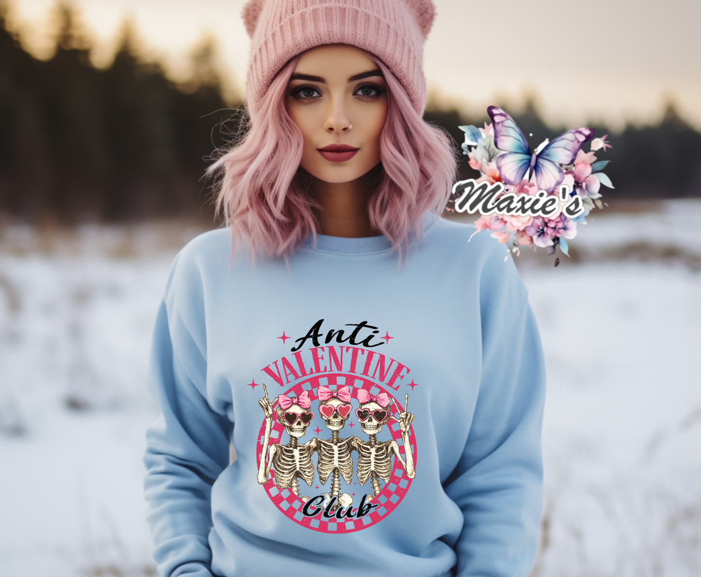 Anti-Valentine Club Skeleton Graphic Design DTF Transfer Print