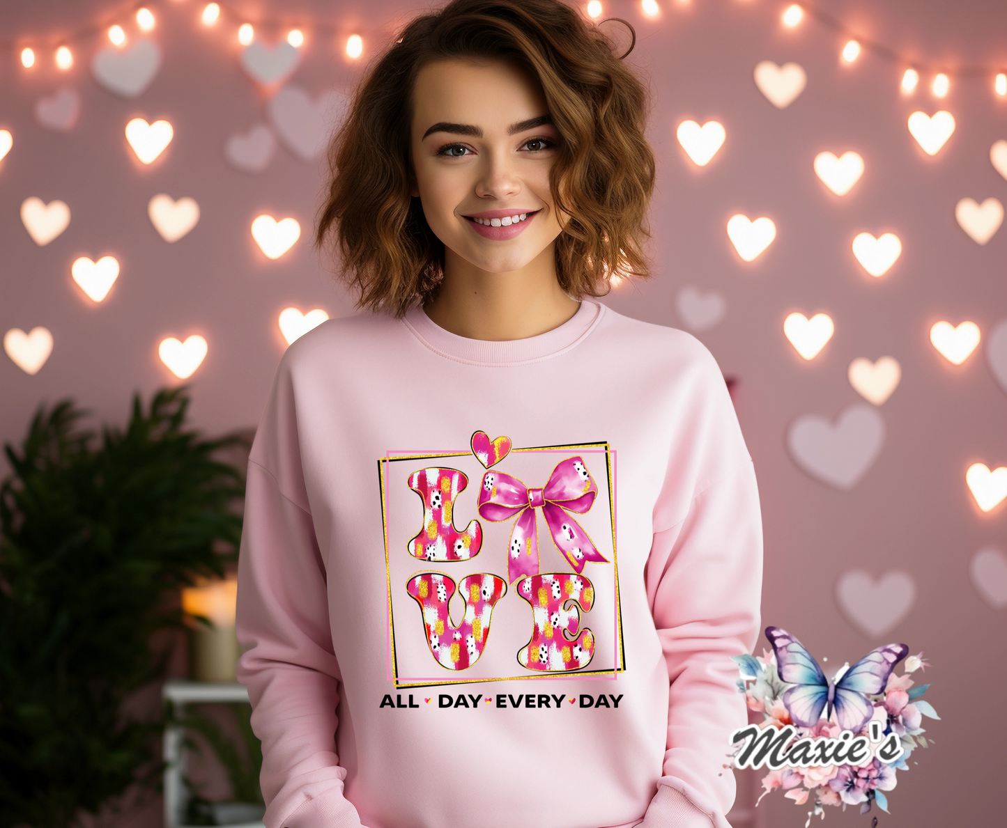 L🎀ve All Day Retro Graphic Design DTF Transfer Print