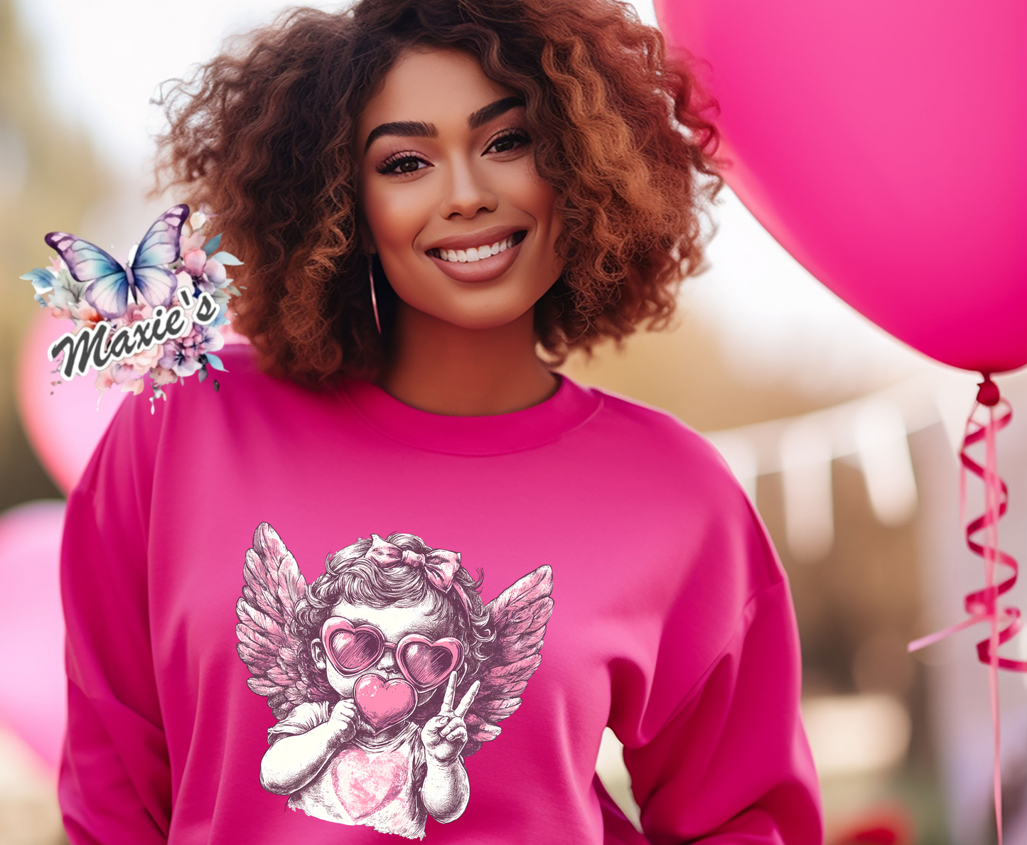 Vintage Bubble Gum Cupid Graphic Design DTF Transfer Print
