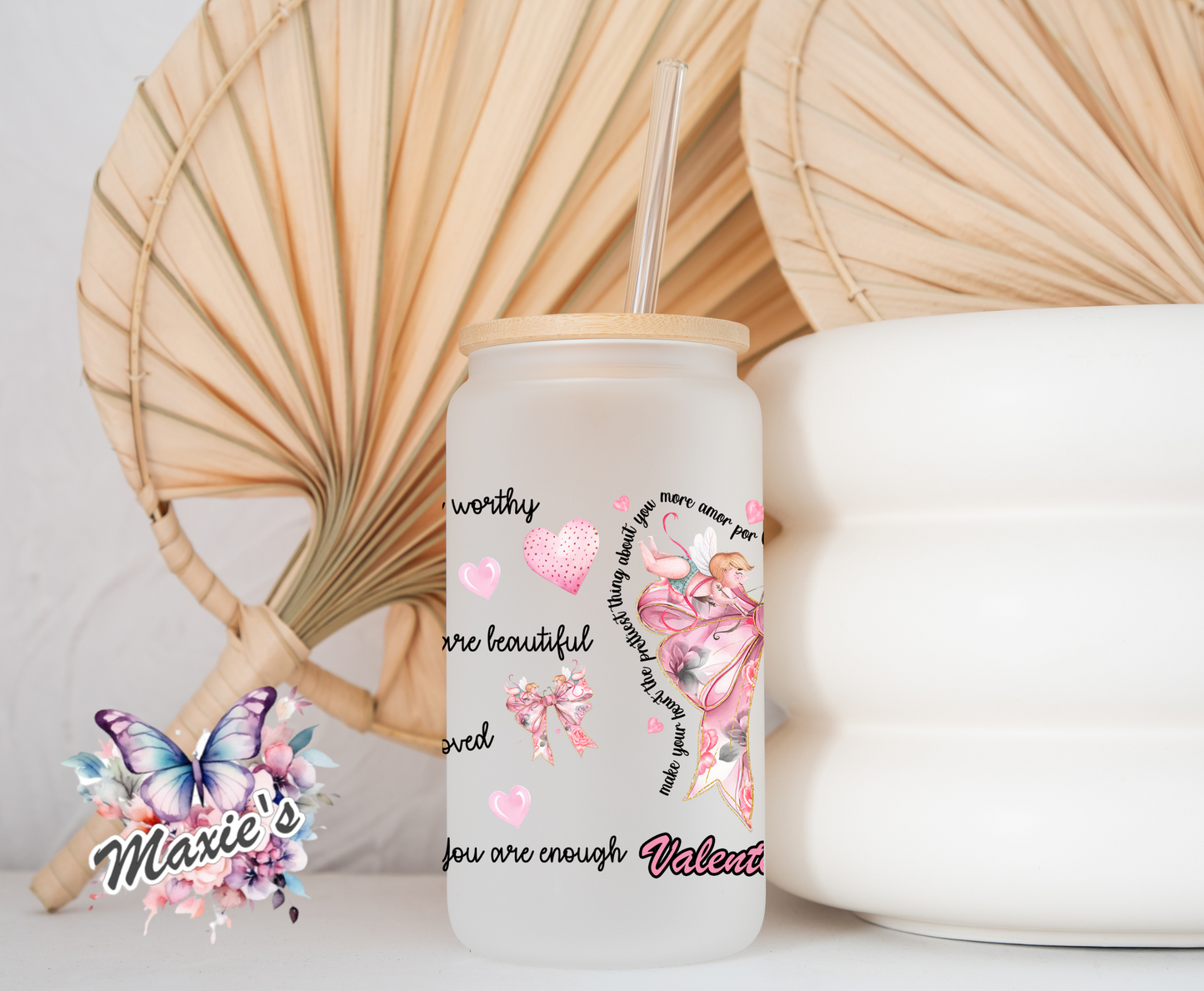 ✨Double-Sided✨ Valentine's Day Cupid Coquette Theme 16oz. UVDTF Cup Wrap