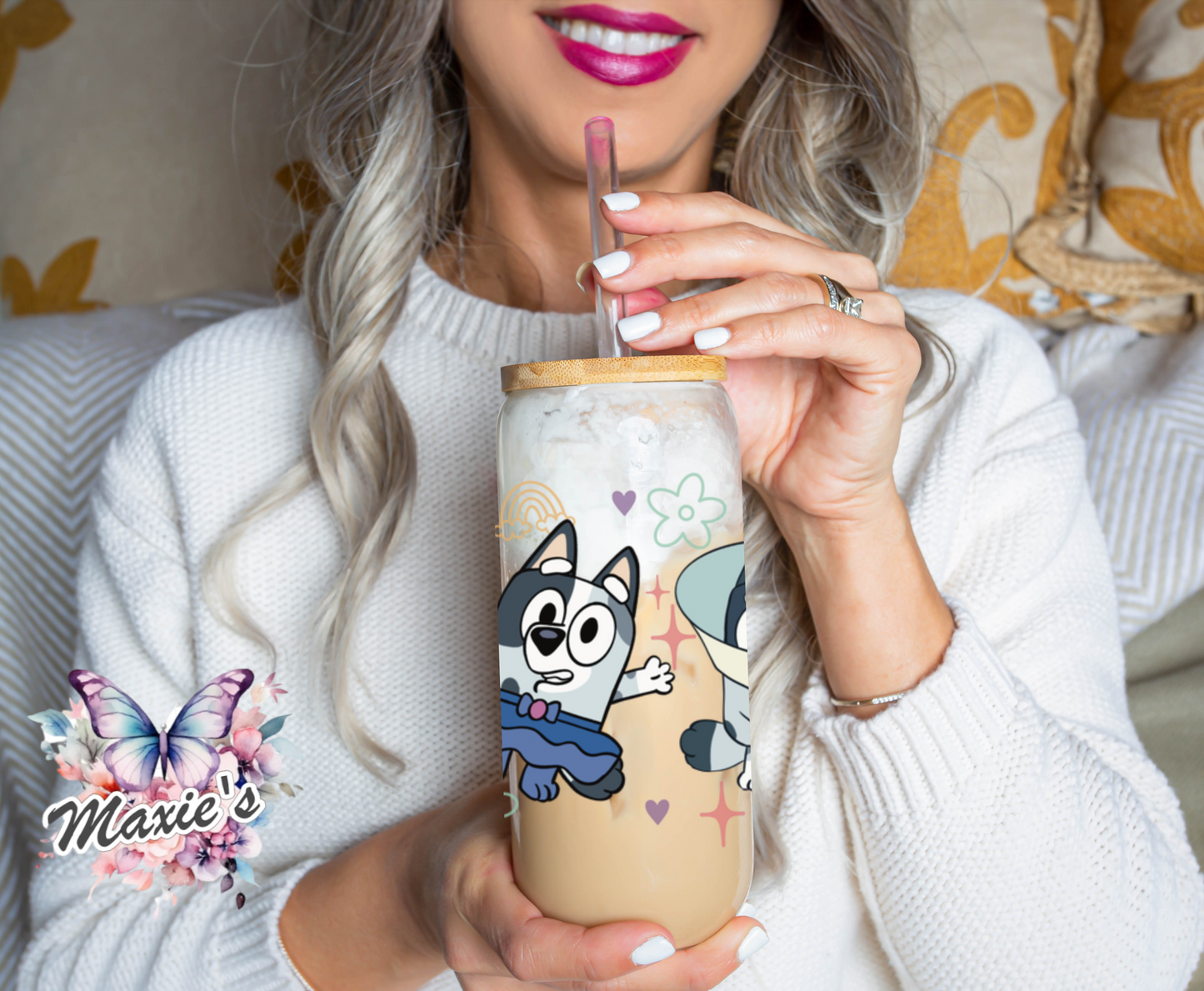 ✨️Double - Sided✨️ Muffin - The Heeler Puppy Character Graphic Design 16oz. UVDTF Cup Wrap