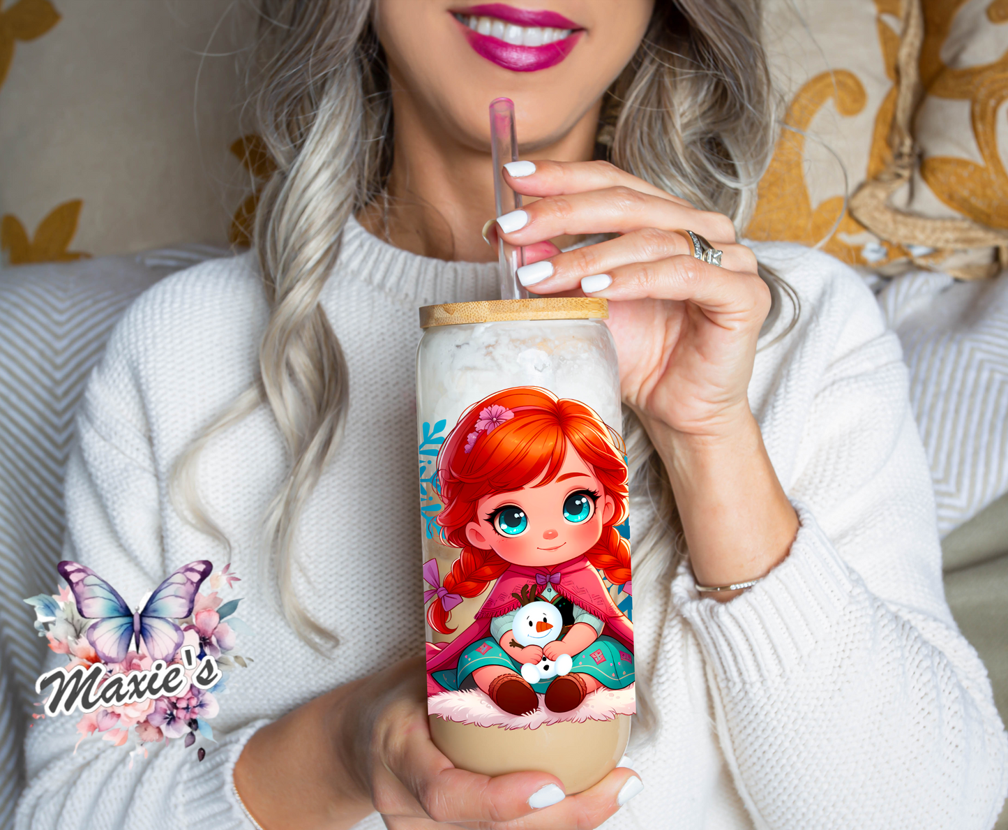 ✨️Double-Sided✨️ Elsa & Anna Graphic Design 16oz. UVDTF Cup Wrap