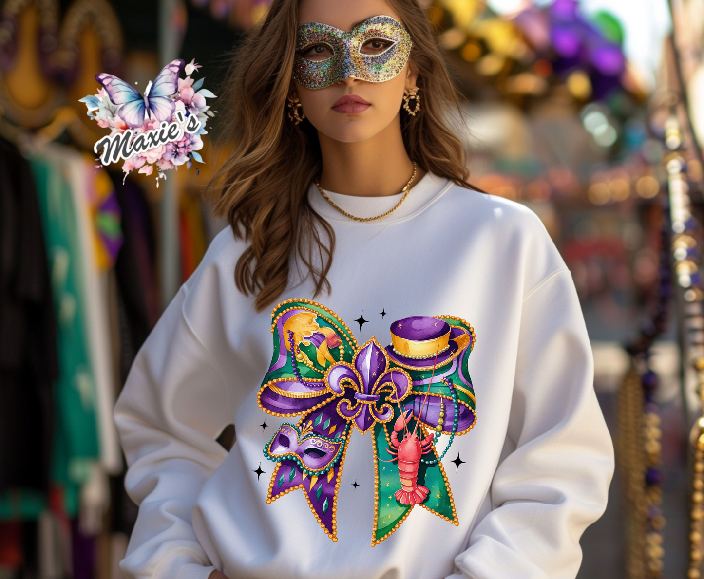 Mardi Gras Conquette Graphic Design DTF Transfer Print