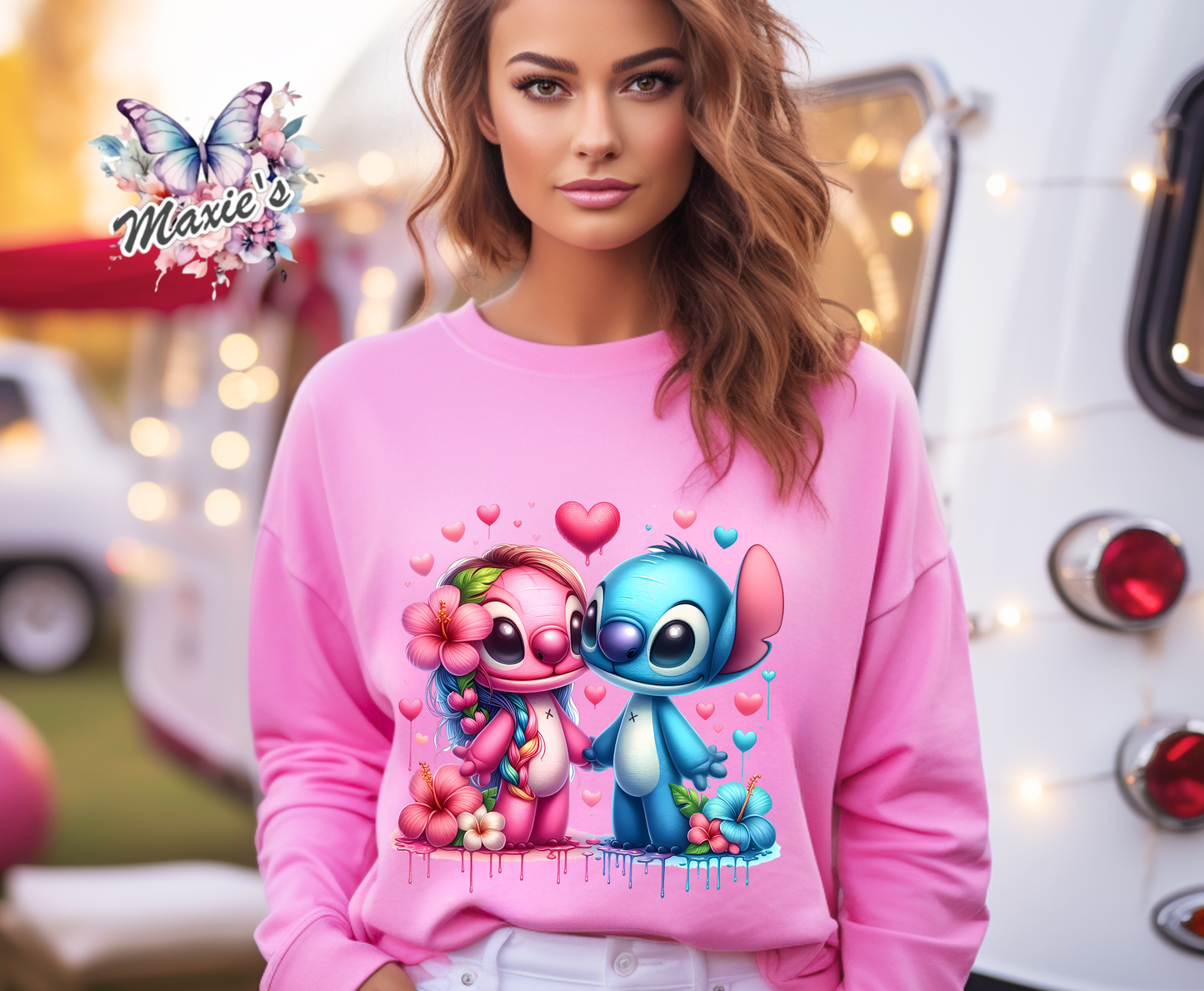 Stitch Lovers Color Splashed Graphic Design Transfer Print