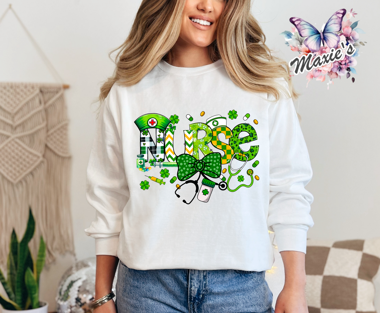 Nurse St. Patrick Day Theme Graphic Design DTF Transfer Print