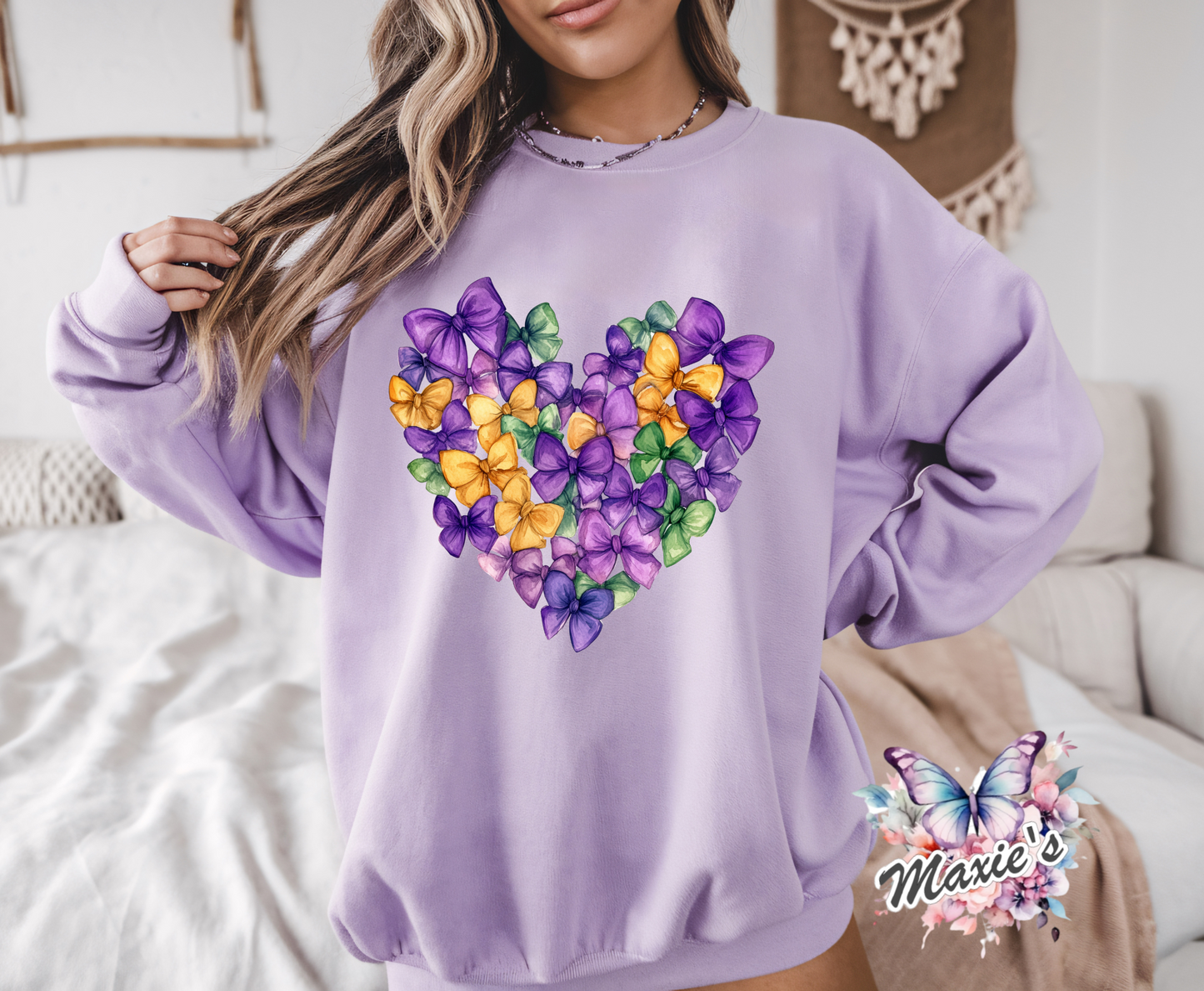 Mardigras Theme Conquette Heart 💜 DTF Transfer Print