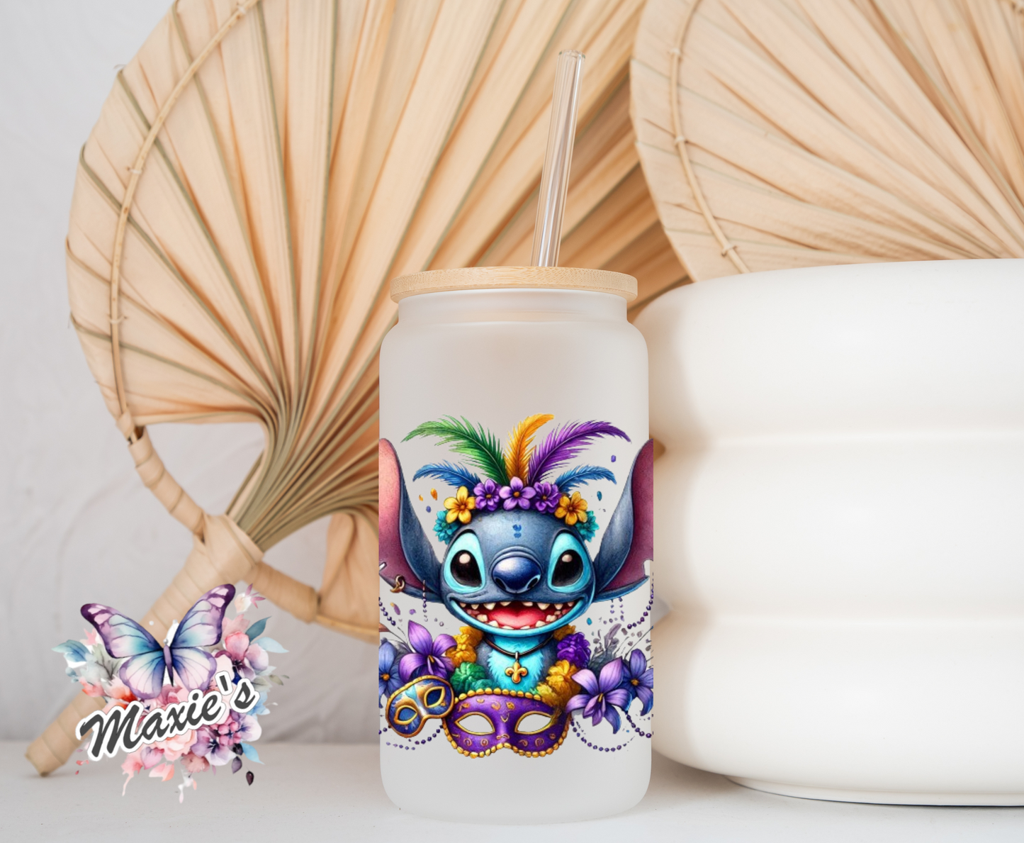Mardi Gras Stitch Graphic Design 16oz. UVDTF Cup Wrap