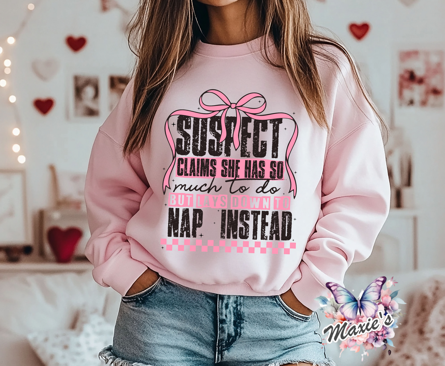Suspect Lays Down To Nap funny Quote DTF Transfer Print