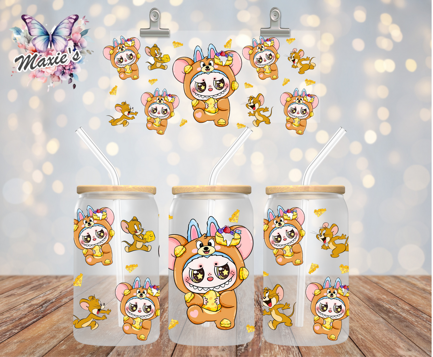 Jerry Mouse Labubu Graphic Design 16oz. UVDTF Cup Wrap