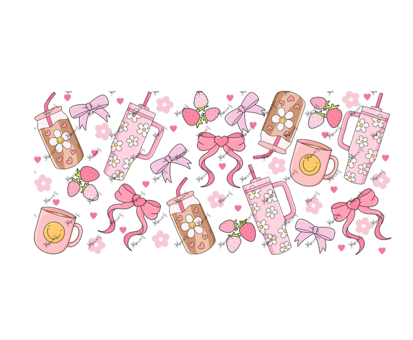 Iced Coffee Era & Conquettes Graphic Design 16oz. Sublimation Print