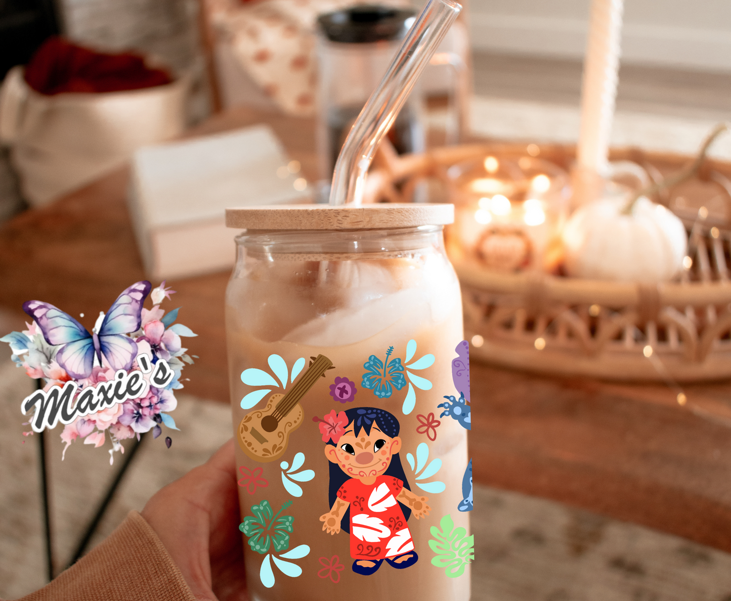 Talavera Style Lilo & Stitch Graphic Design 16oz. UVDTF Cup Wrap