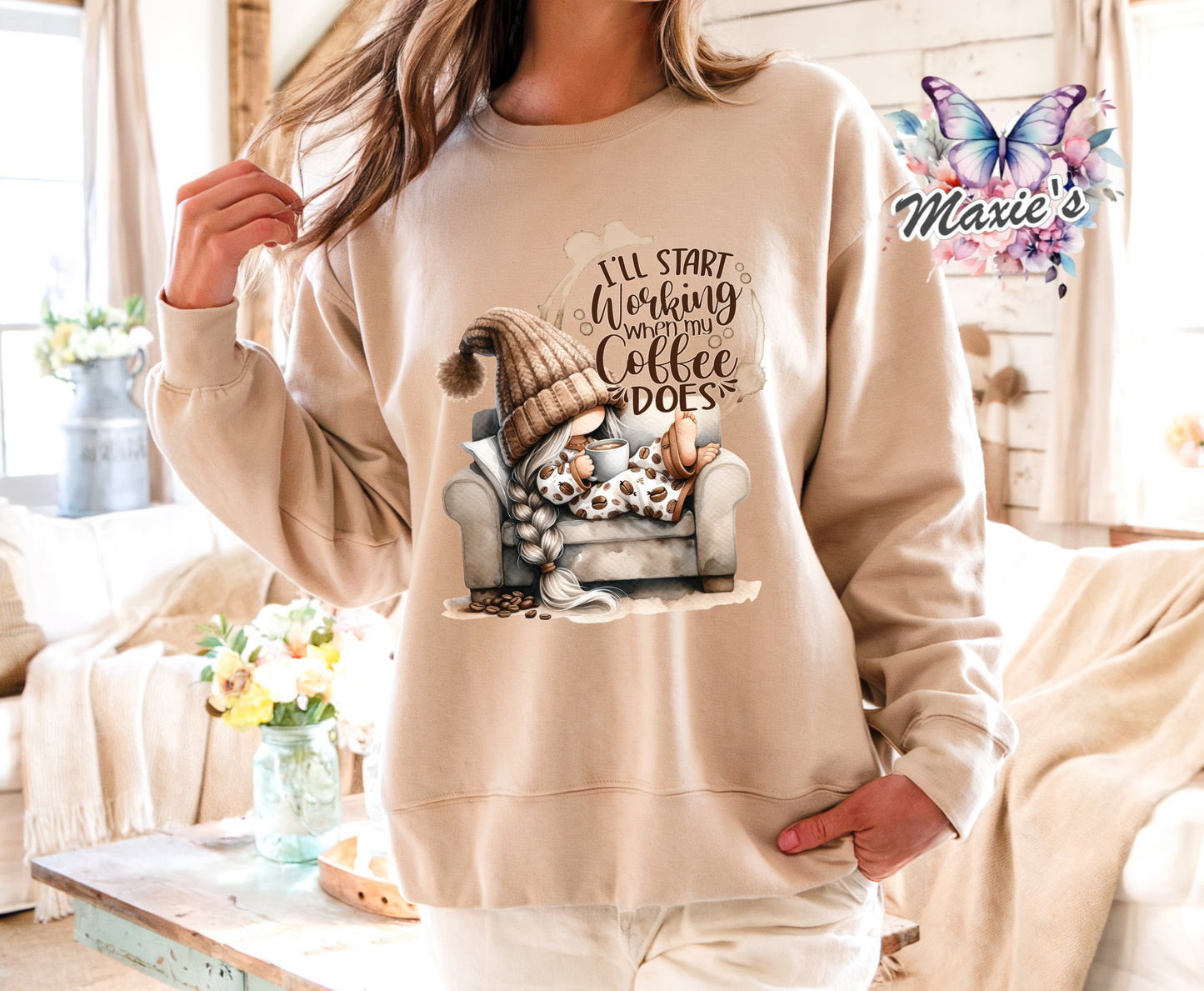 I'll Start Working When My Coffee Does Graphic Design DTF Transfer Print