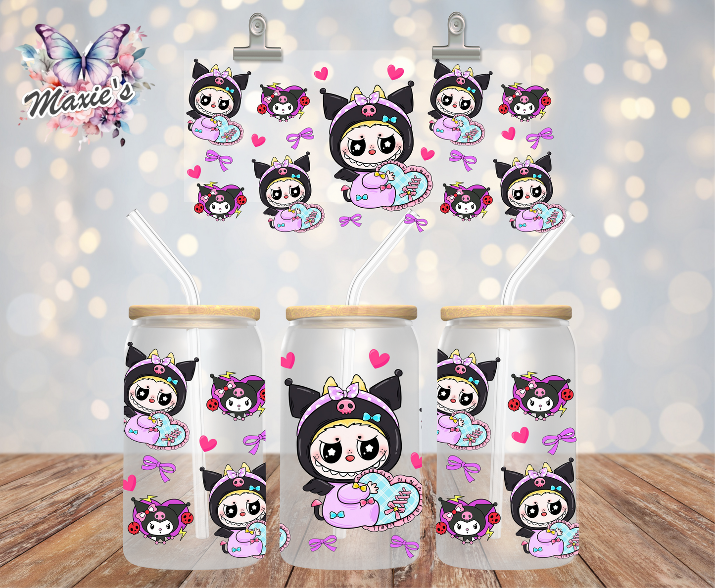 Kuromi Theme Labubu Graphic Design 16oz. UVDTF Cup Wrap