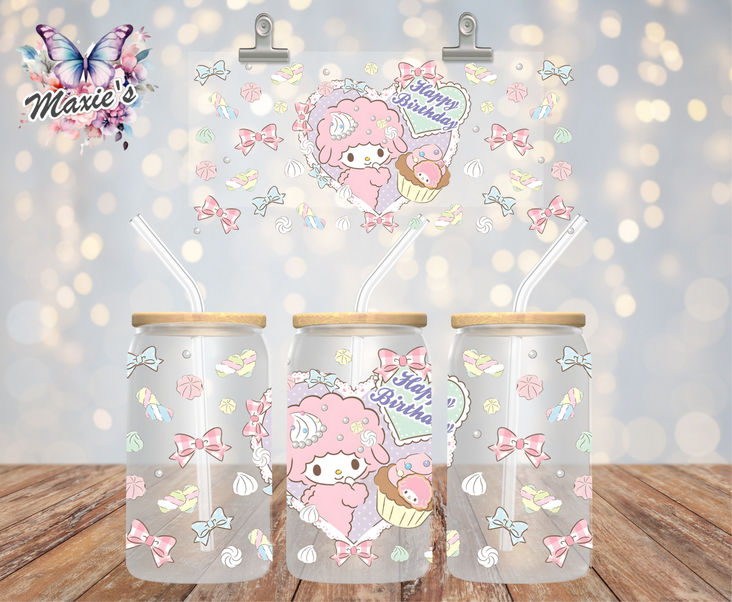 Happy Birthday Melody Graphic Design 16oz. UVDTF Cup Wrap