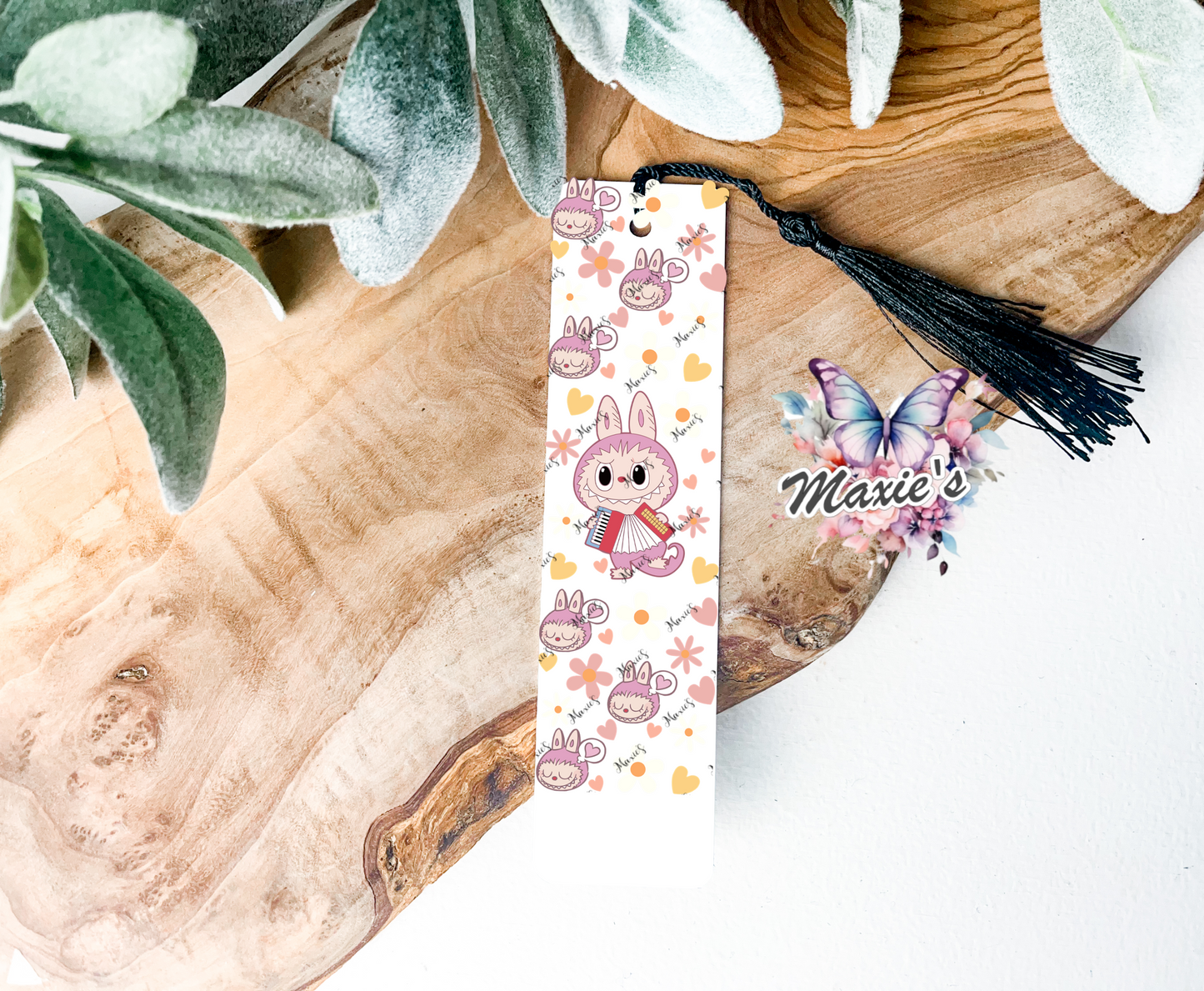 Floral Theme Labubu UVDTF Pen Wrap / Bookmark