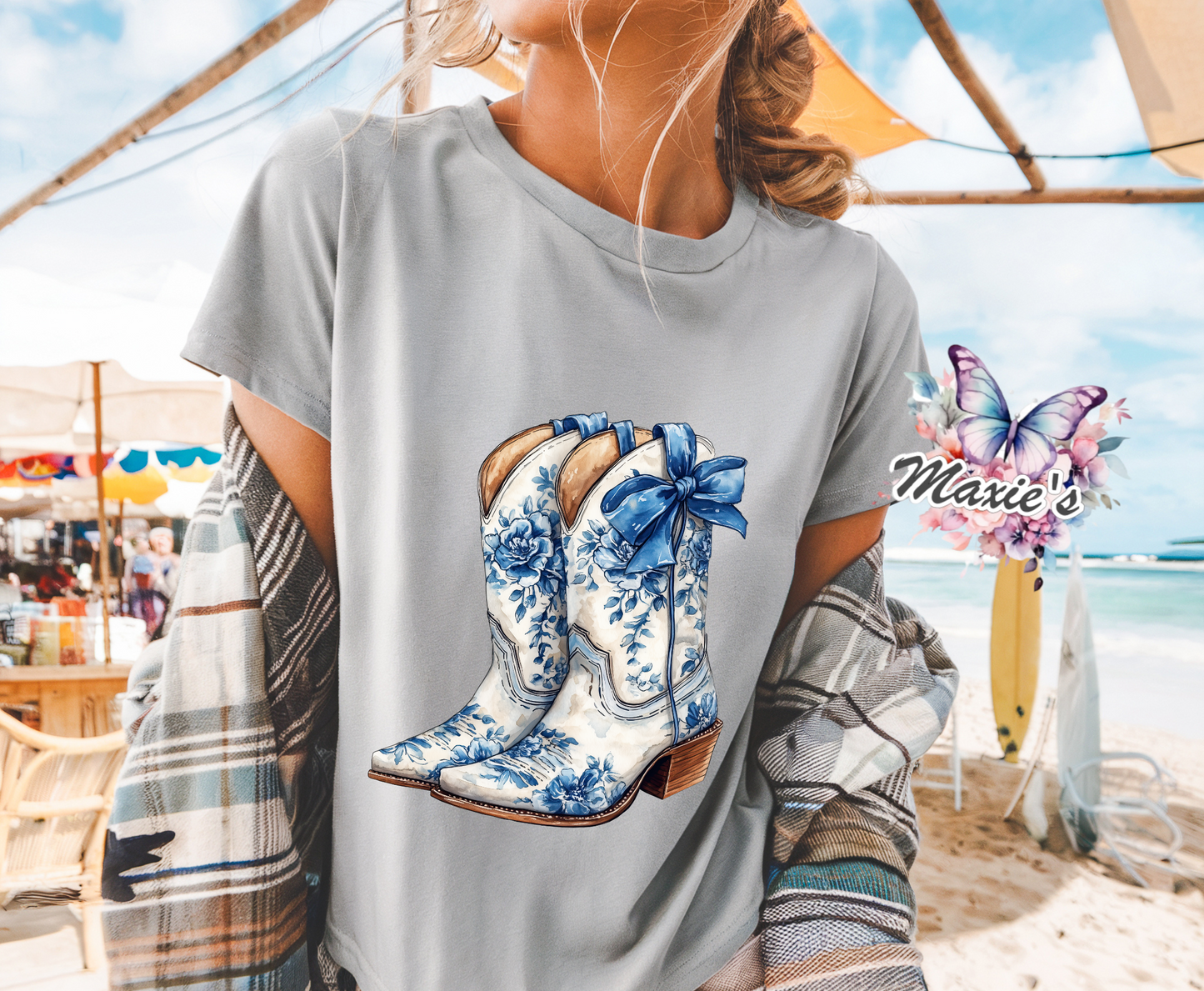 Chinoiserie Coquette Boots Graphic Design DTF Transfer Print