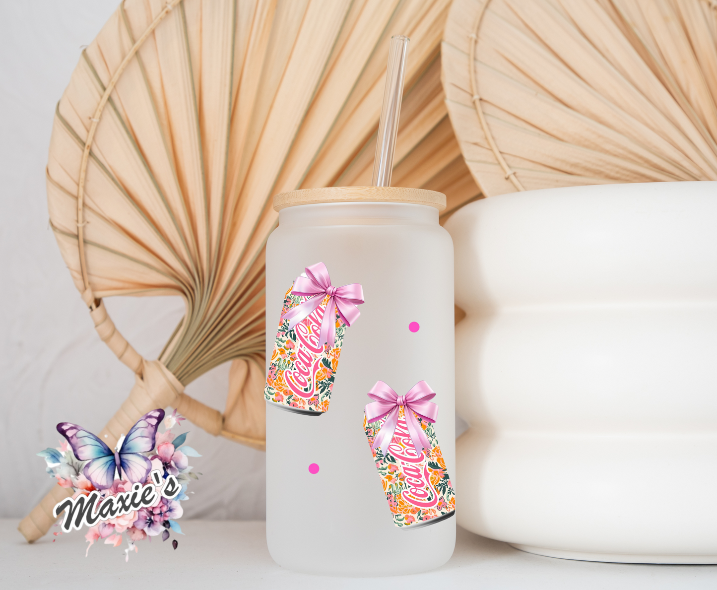 Floral Coca-Cola Theme 16oz. UVDTF Cup Wrap
