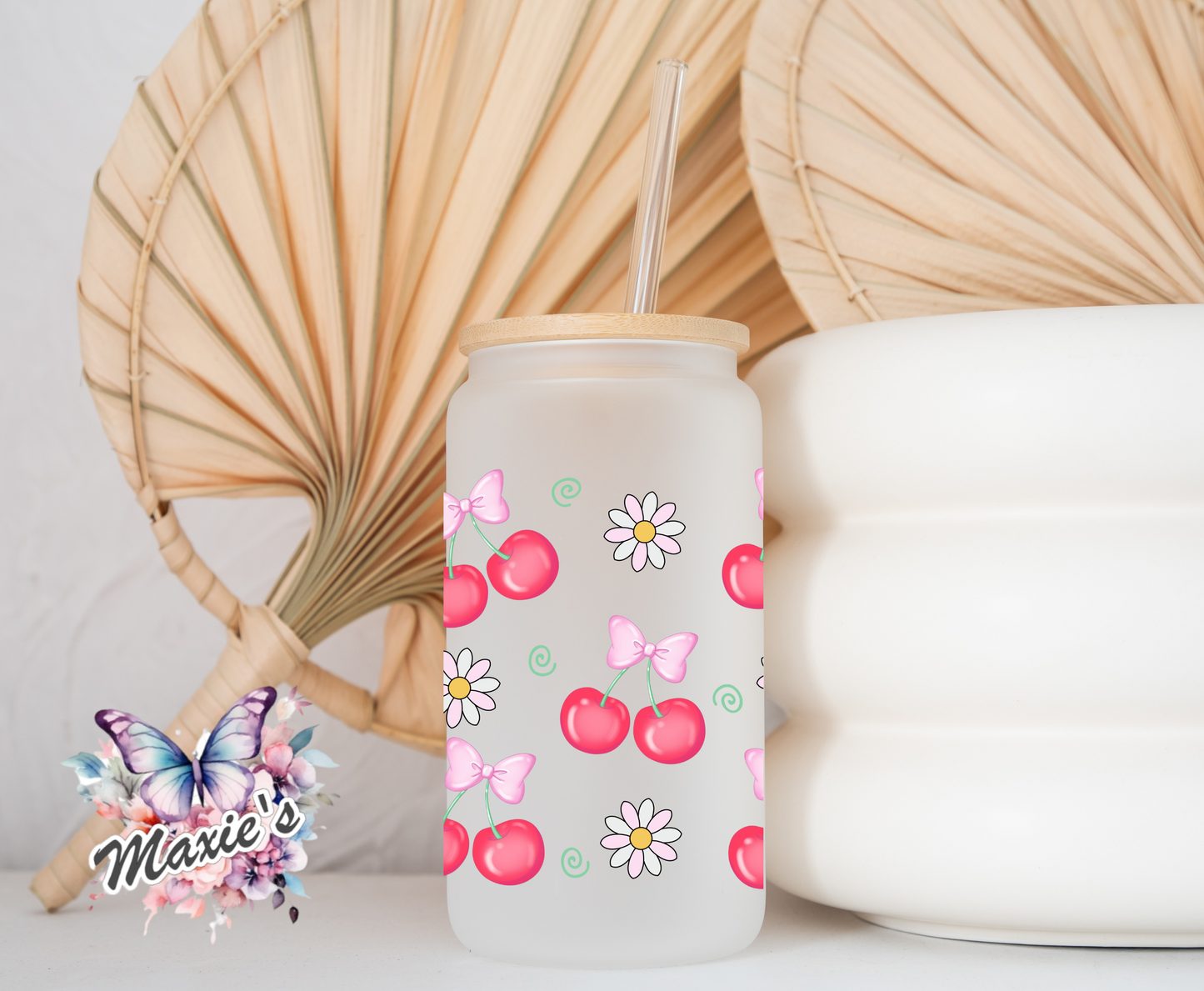 Daisy & Cherries π Theme 16oz. UVDTF Cup Wrap