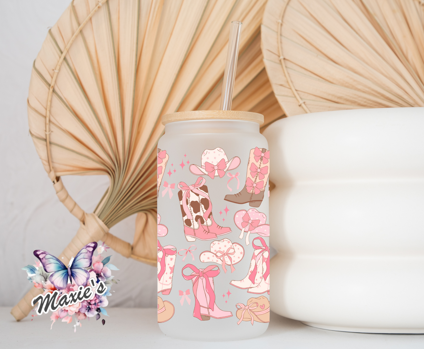 Pink Style Western Cowgirl Theme 16oz. UVDTF Cup Wrap