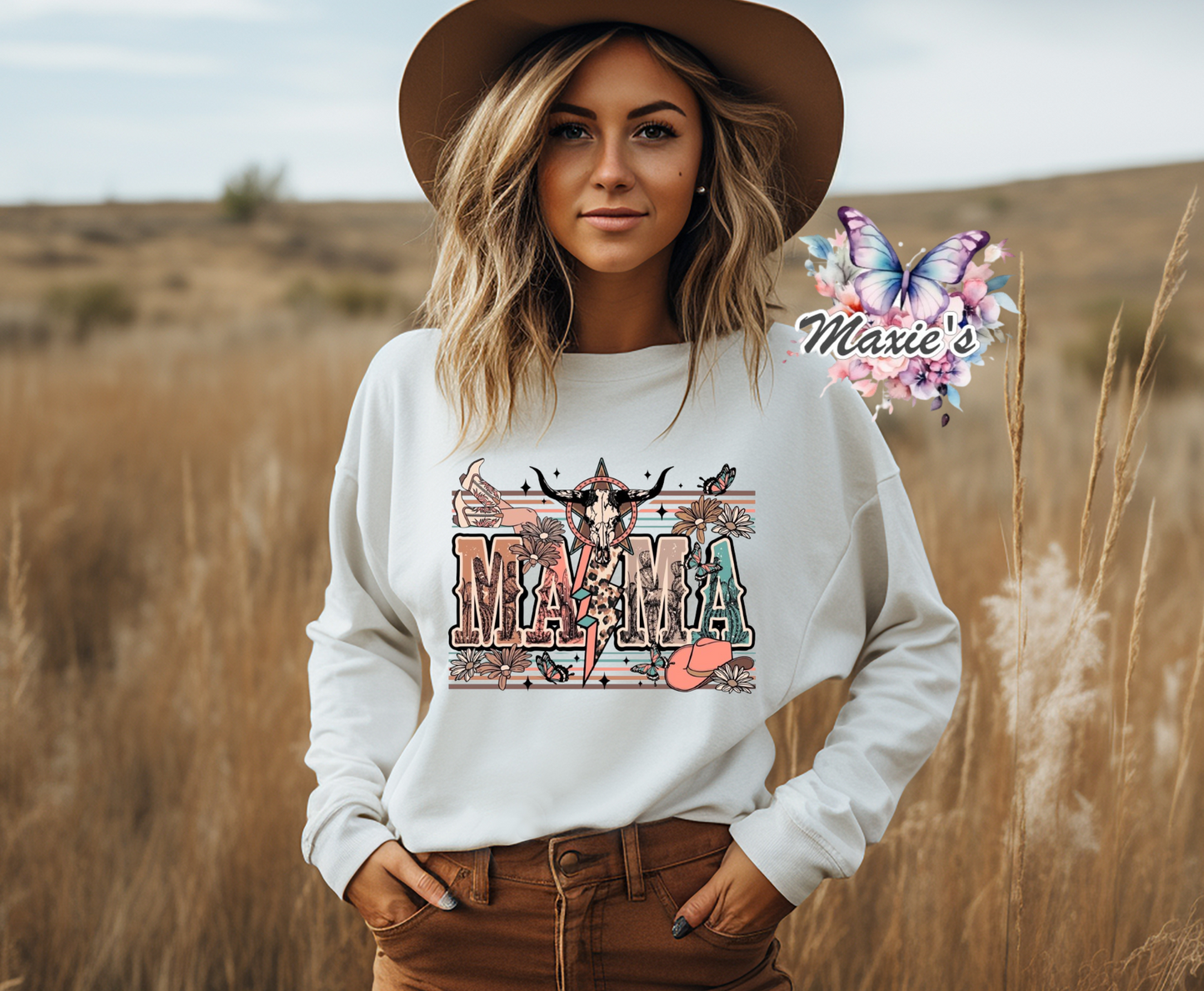 Retro Western Mama Graphic Design DTF Transfer Print UVDTF Lid Decal