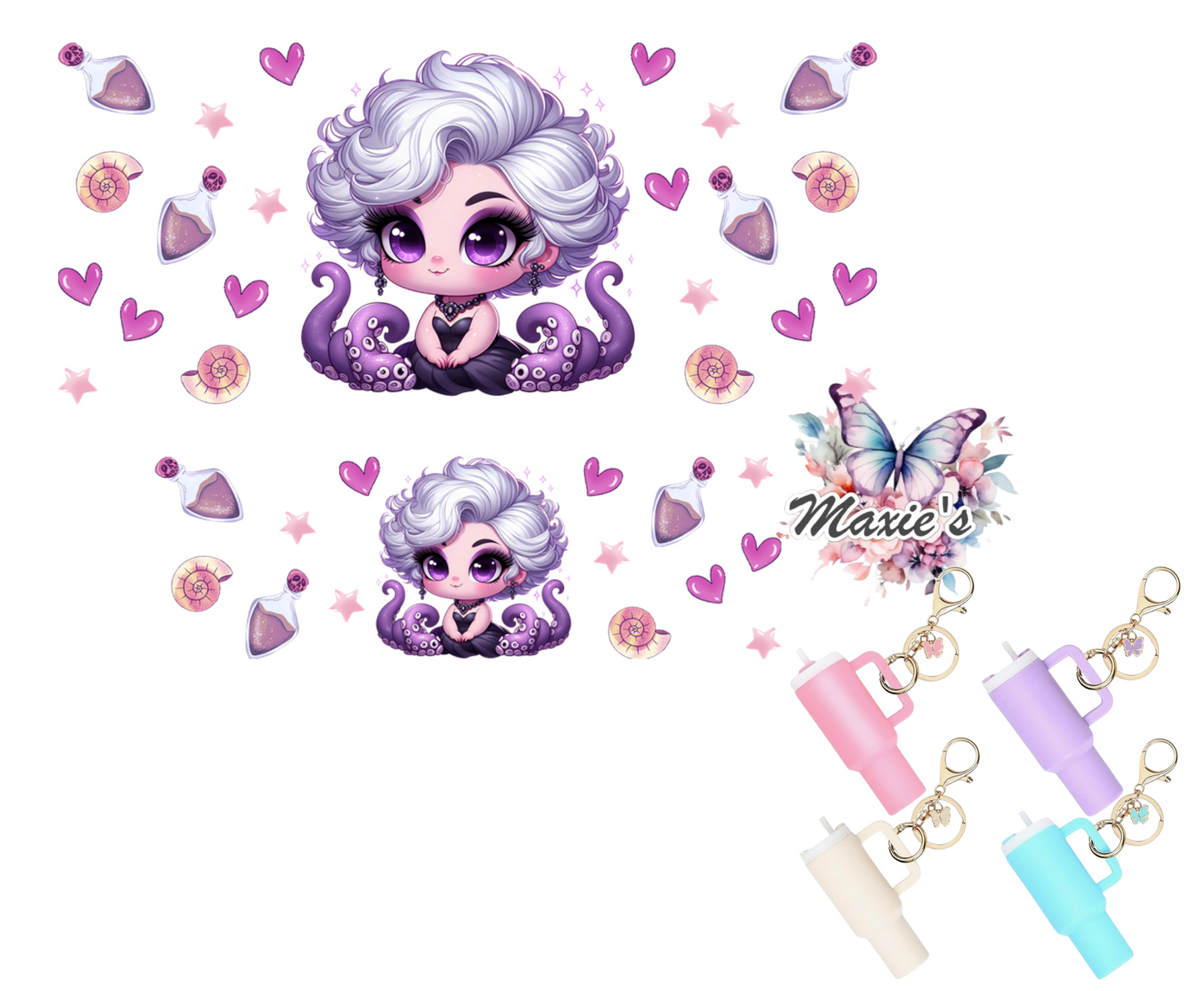 Baby Ursula Graphic UVDTF Mini Tumblr Keychain Decal