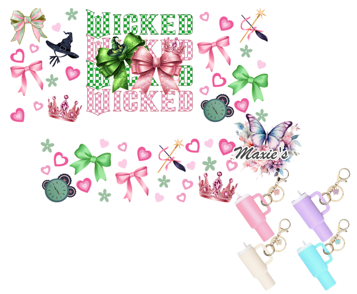 Wicked Movie Theme UVDTF Mini Tumblr Keychain Decal