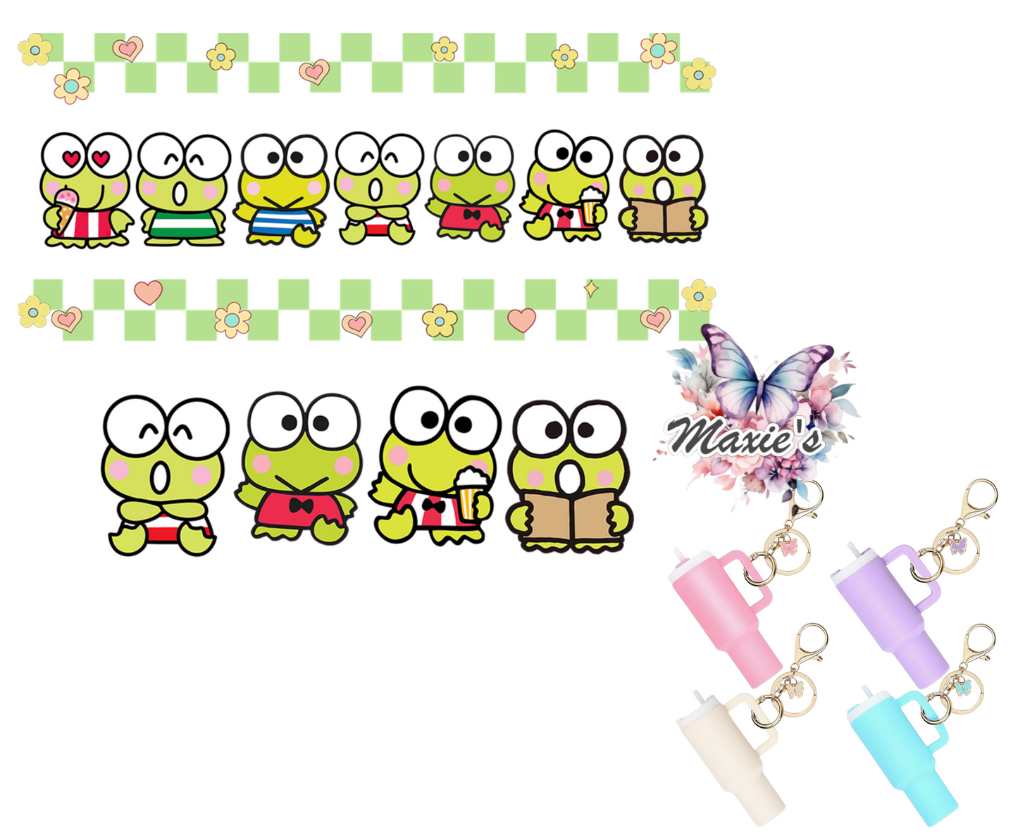 Keroppi Frog 🐸 Graphic Design UVDTF Mini Tumblr Keychain Decal