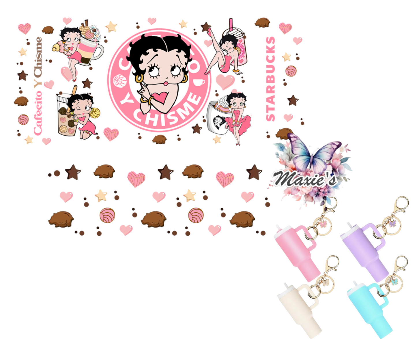 Missy Betty Boop Graphic Design Mini Tumblr Keychain Decal