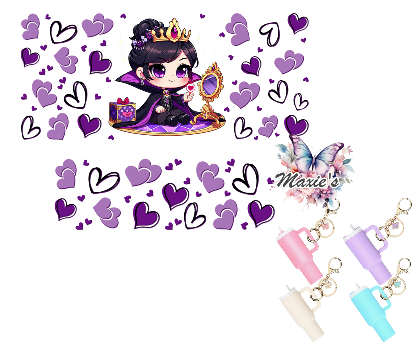 Baby Queen Grimhilde Graphic Design UVDTF Mini Tumblr Keychain Decal