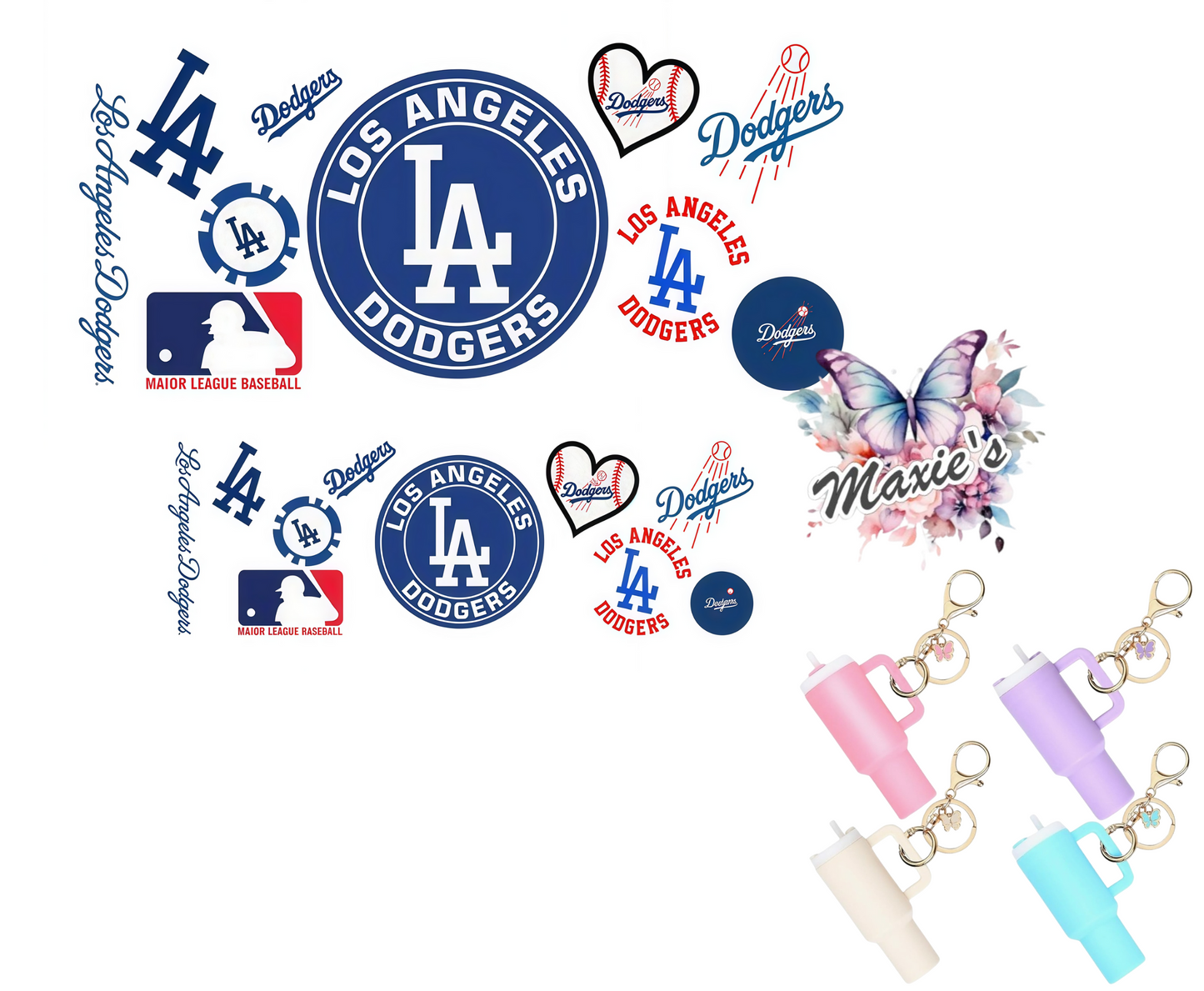 L.A. Dodgers Baseball ⚾️ Graphic Design UVDTF Mini Stanley Tumblr Keychain Decal